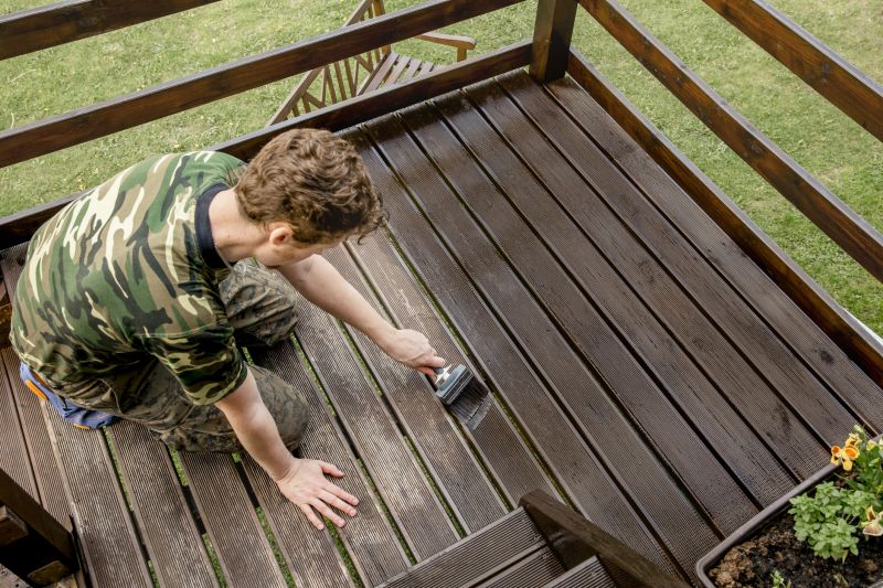 Deck Rail Staining