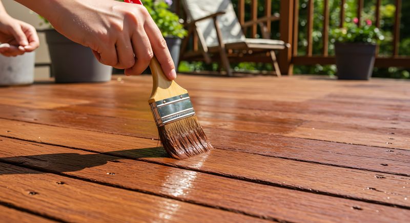 Deck Rail Staining