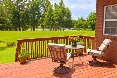 Deck Rail Staining